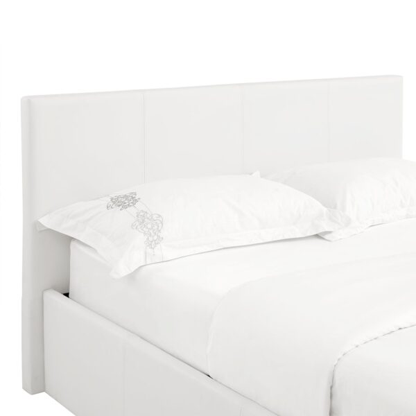 LUNA Faux Leather Ottoman Storage Bedframe in White 4 Size + Mattress Options - Image 72