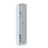 VITA White Utility Storage Cupboard - 1 Door Cabinet with 3 Shelves - Modular Storage for Kitchen or Utility Room.