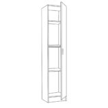 VITA Oak Utility Storage Cupboard - 1 Door Cabinet with 3 Shelves - Modular Storage for Kitchen or Utility Room.