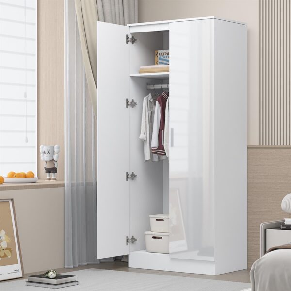 REFLECT Gloss Bedroom Furniture 2 Door Plain Wardrobe - 4 Colour Options - Image 15