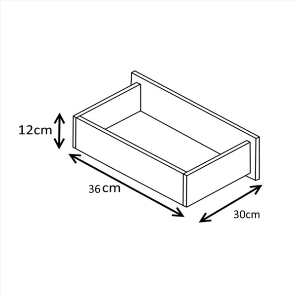 Reflect 2 Drawer Bedside - Grey Gloss & Matt White - Modern Nightstand for Bedroom Storage - H: 48.5cm x W: 45cm x D: 39.5cm - Image 7