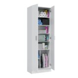 Vita White 2 Door Shoe & Boot Cupboard - Modular Kitchen Utility Room Cleaning Cabinet - H: 180cm x W: 59cm x D: 37cm.