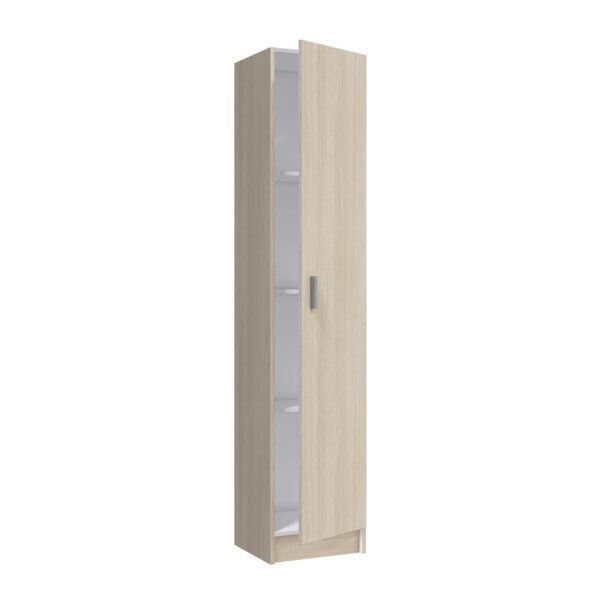 VITA Oak Utility Storage Cupboard - 1 Door Cabinet with 3 Shelves - Modular Storage for Kitchen or Utility Room.