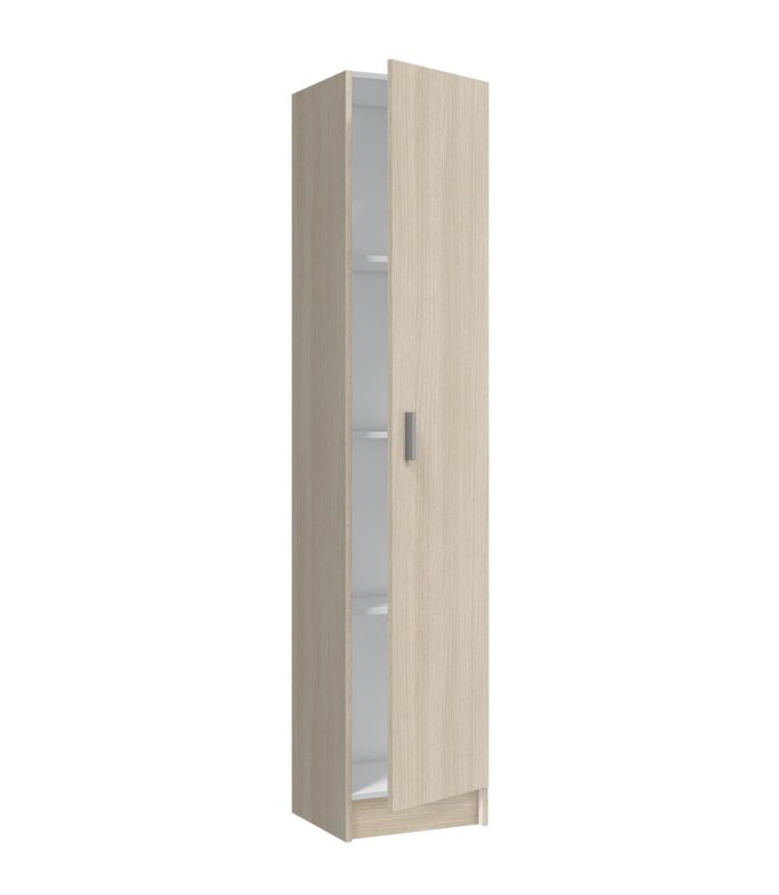 VITA Oak Utility Storage Cupboard - 1 Door Cabinet with 3 Shelves - Modular Storage for Kitchen or Utility Room.