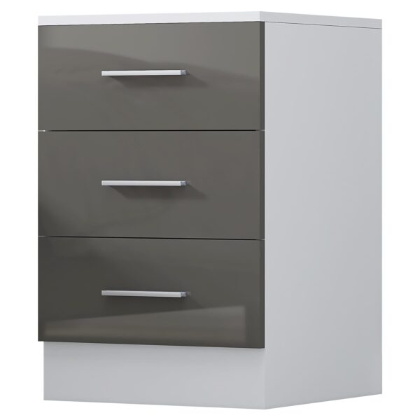 REFLECT High Gloss Bedroom Furniture Wardrobe Chest Bedside Desk in Grey/White - Image 39