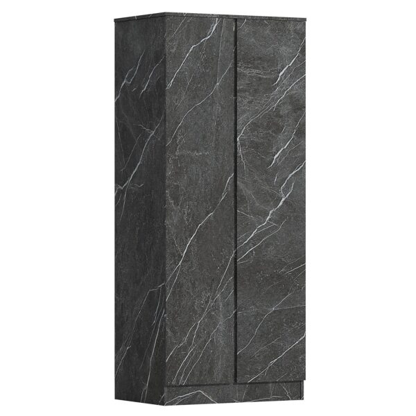 ZITA Grey Marble Effect 2 Piece Wardrobe Set - 2 Door and 1 Door, Spacious Bedroom Storage Solutions.