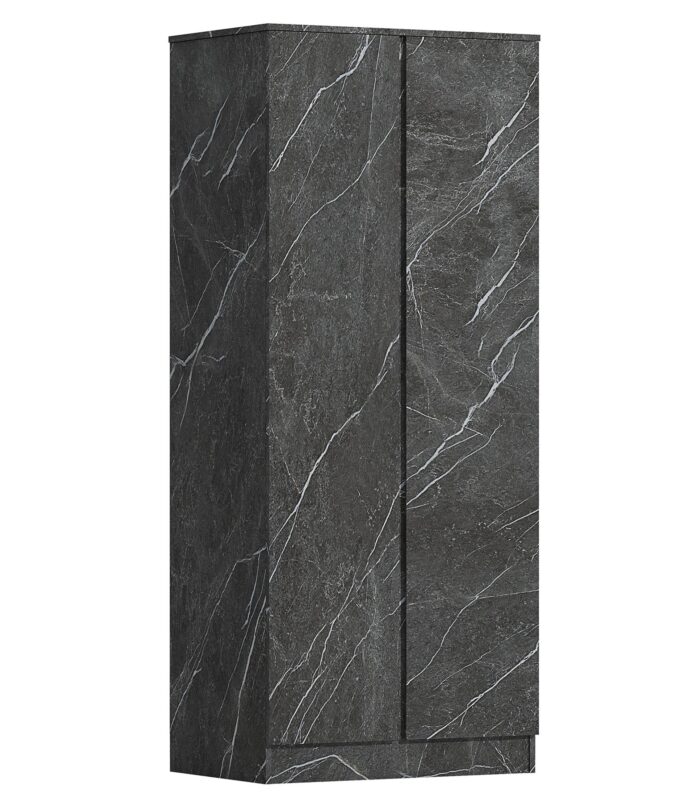 ZITA Grey Marble Effect 2 Piece Wardrobe Set - 2 Door and 1 Door, Spacious Bedroom Storage Solutions.
