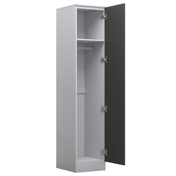 REFLECT High Gloss Bedroom Furniture Wardrobe Chest Bedside Desk in Grey/White - Image 19