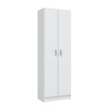 Vita White 2 Door Shoe & Boot Cupboard - Modular Kitchen Utility Room Cleaning Cabinet - H: 180cm x W: 59cm x D: 37cm.