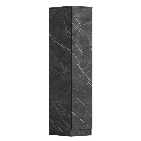 ZITA Compact 1-Door Wardrobe in Grey Marble Effect - Bedroom Storage, (L) 50cm x (W) 37.5cm x (H) 180cm, Stylish and Space-Saving - Image 6