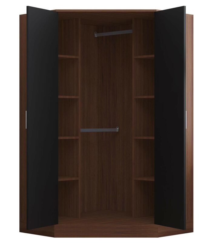 2 door corner black walnut