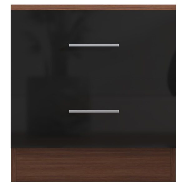 REFLECT High Gloss Bedroom Furniture Wardrobe Chest Bedside Desk - Black/Walnut - Image 12