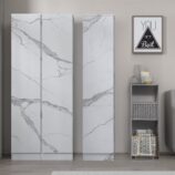 ZITA White Marble Effect 2 Piece Wardrobe Set - 2 Door and 1 Door, Spacious Bedroom Storage Solutions.