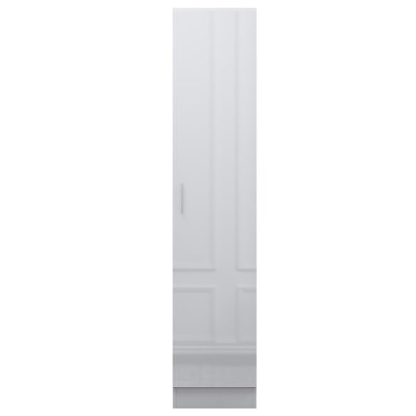 Reflect 1 Door High Gloss Wardrobe - White, Durable Melamine Finish - Modern Bedroom Storage - Single Door Wardrobe - Image 6