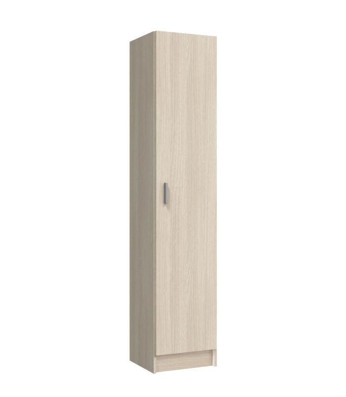 VITA Oak Utility Storage Cupboard - 1 Door Cabinet with 3 Shelves - Modular Storage for Kitchen or Utility Room.