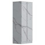 ZITA White Marble Effect 2 Piece Wardrobe Bundle - 2 x 2-Door Wardrobes, (L) 50cm x (W) 76cm x (H) 180cm.