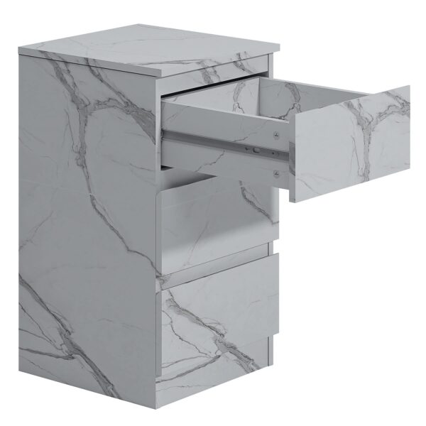ZITA Bedroom Furniture Wardrobe Chest Bedside in White OR Grey Marble Colour - Image 58