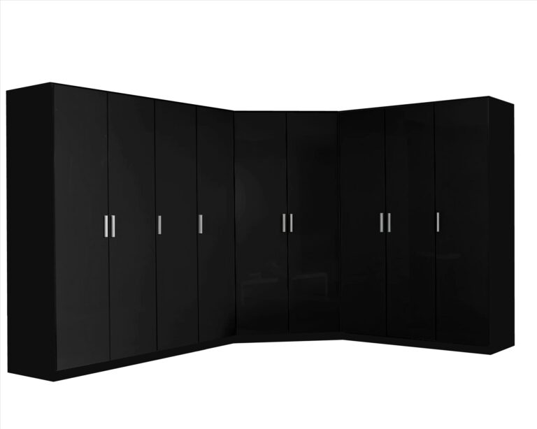 REFLECT Gloss Large 9 Door Corner Modular Wardrobe Bedroom Furniture Bundle Set - Image 7