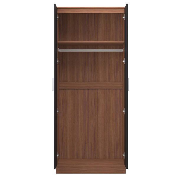 REFLECT High Gloss Bedroom Furniture Wardrobe Chest Bedside Desk - Black/Walnut - Image 33