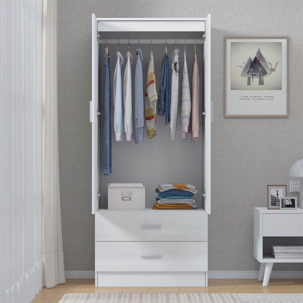 REFLECT Gloss Bedrooom 2 Door & 2 Drawer Combination Wardrobe - 4 Colour Options - Image 15
