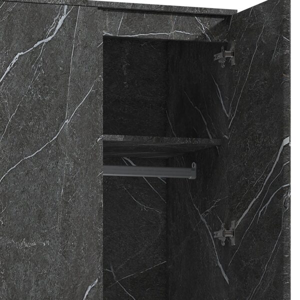 ZITA Grey Marble Effect 2 Door Plain Wardrobe - Bedroom Storage, (L) 50cm x (W) 76cm x (H) 180cm, Stylish and Spacious - Image 6