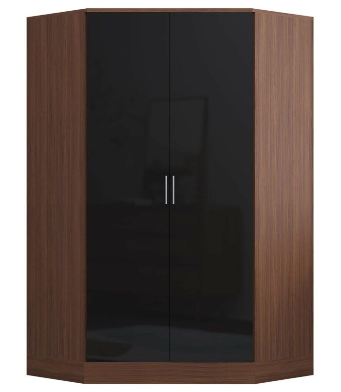 2 door corner black walnut