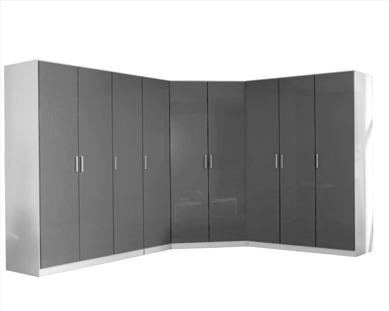 REFLECT Gloss Large 9 Door Corner Modular Wardrobe Bedroom Furniture Bundle Set - Image 8