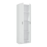 Vita White 2 Door 4 Shelf Kitchen Utility Room Cabinet - Modular Cleaning Storage - H: 180cm x W: 59cm x D: 37cm.