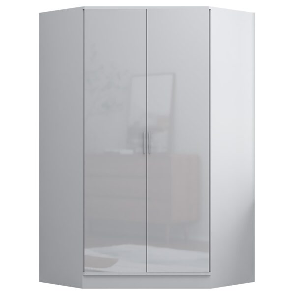 REFLECT Gloss Bedroom Furniture 2 Door Corner Wardrobe - 4 Colour Options - Image 29