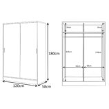 REFLECT Gloss 4pc Set - 2 Door Sliding Wardrobe + Wide Chest + Bedside + Desk.