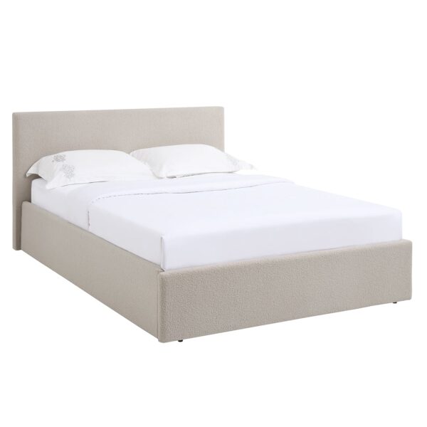 TEDDY Boucle Gas Lift Ottoman Storage Bed in Beige with 4 Size + Mattress Option - Image 32