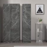 ZITA Grey Marble Effect 2 Piece Wardrobe Set - 2 Door and 1 Door, Spacious Bedroom Storage Solutions.