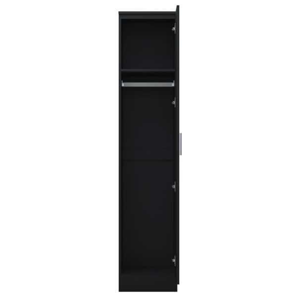 Reflect 1 Door High Gloss Wardrobe - Black, Durable Melamine Finish - Modern Bedroom Storage - Single Door Wardrobe - Image 6