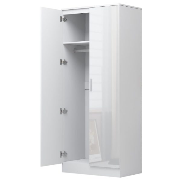 REFLECT Gloss Bedroom Furniture 2 Door Plain Wardrobe - 4 Colour Options - Image 24