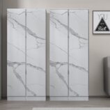 ZITA White Marble Effect 2 Piece Wardrobe Bundle - 2 x 2-Door Wardrobes, (L) 50cm x (W) 76cm x (H) 180cm.