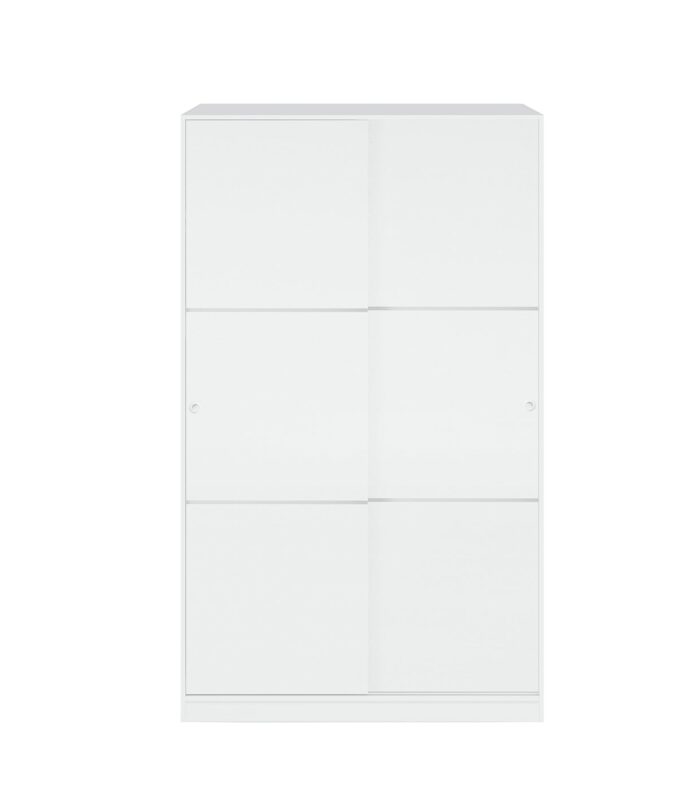 TOP White 2 Door Large Modern Sliding Bedroom Wardrobe - H: 200cm x W: 120cm x D: 50cm.