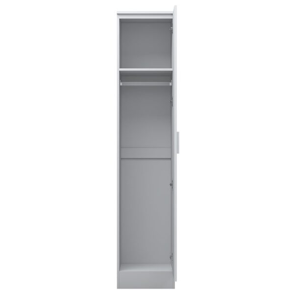 Reflect 1 Door High Gloss Wardrobe - White, Durable Melamine Finish - Modern Bedroom Storage - Single Door Wardrobe - Image 5