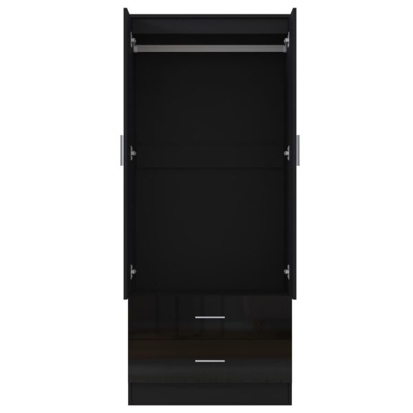 REFLECT High Gloss Bedroom Furniture Wardrobe Chest Bedside Desk Option in Black - Image 20