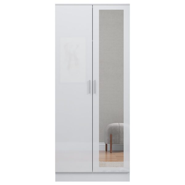REFLECT Gloss Bedroom Furniture 2 Door Mirrored Wardrobe - 4 Colour Options - Image 27