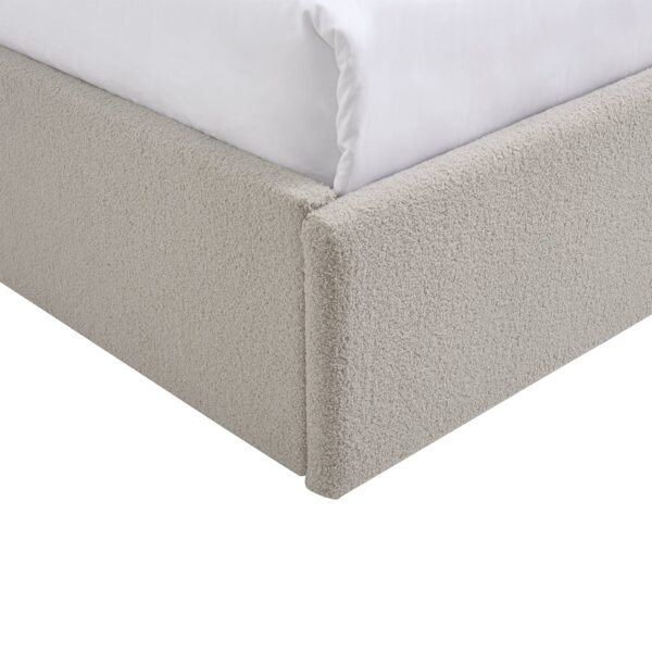 TEDDY Boucle Gas Lift Ottoman Storage Bed in Beige with 4 Size + Mattress Option - Image 14
