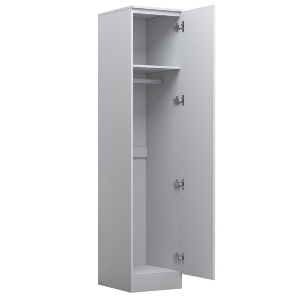 Reflect 1 Door High Gloss Wardrobe - White, Durable Melamine Finish - Modern Bedroom Storage - Single Door Wardrobe - Image 9