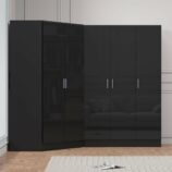 2 door corner and 2 door wardrobe black