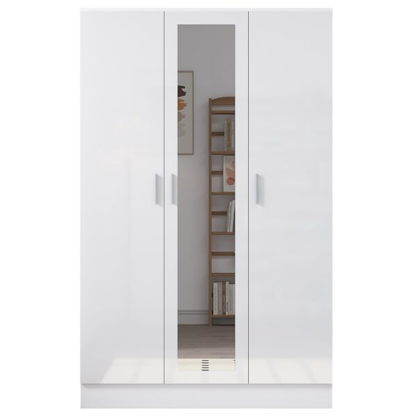 REFLECT Gloss Bedroom Furniture 3 Door Mirrored Wardrobe - 4 Colour Options - Image 28
