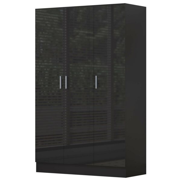 2 door wardrobe black