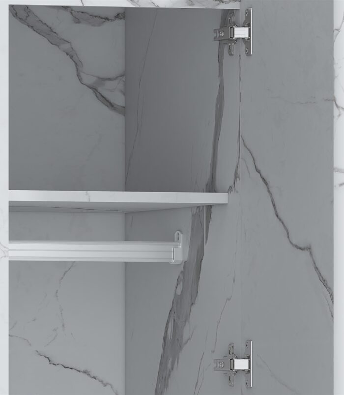 ZITA White Marble Effect 2 Piece Wardrobe Set - 2 Door and 1 Door, Spacious Bedroom Storage Solutions.