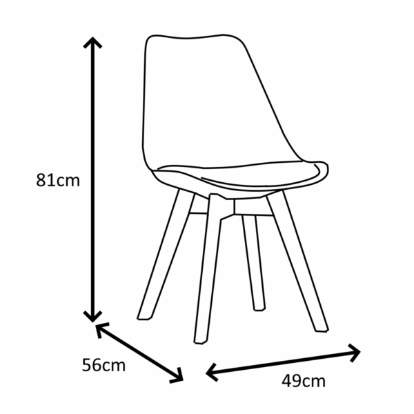 Louvre Dining Chairs (Pair of 2) - Grey & Light Oak - Image 6