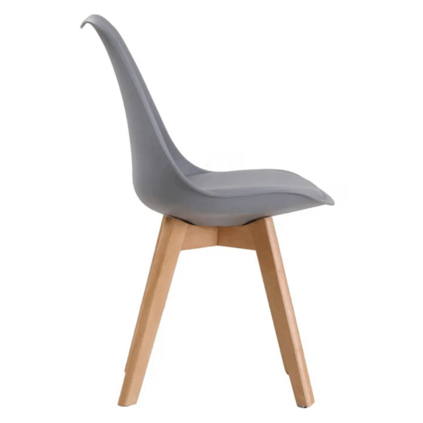 Louvre Dining Chairs (Pair of 2) - Grey & Light Oak - Image 5