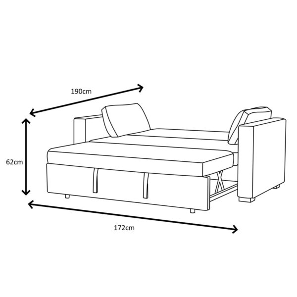 RAVENA 2 Seater Sofa bed including drawer - Taupe - Image 10