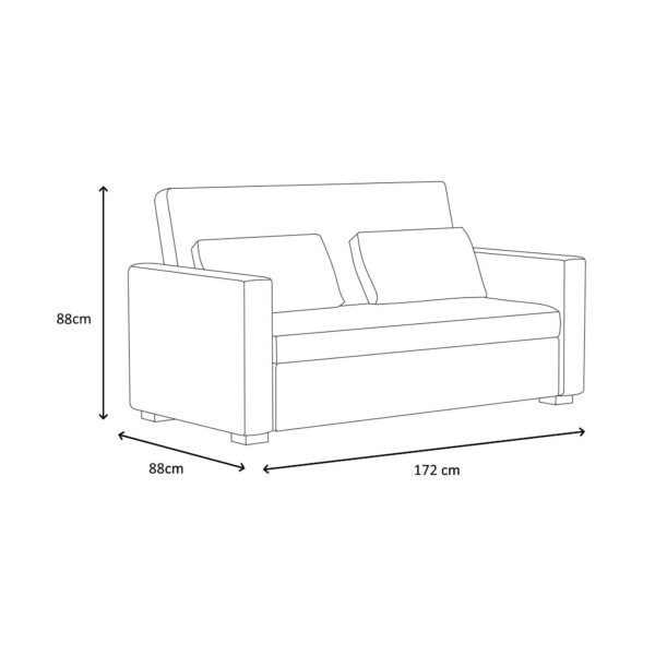 RAVENA 2 Seater Sofa bed including drawer - Taupe - Image 9