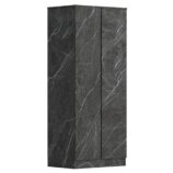 ZITA Grey Marble Effect 2 Piece Wardrobe Bundle - 2 x 2-Door Wardrobes, (L) 50cm x (W) 76cm x (H) 180cm.